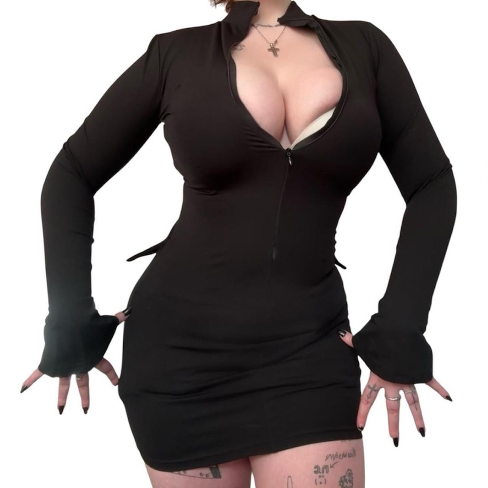Black Long Sleeve Bodycon Dress